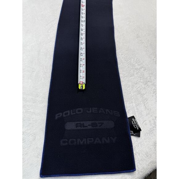 Polo Jeans Co RL-67 Fleece Scarf Black Red Reversible Logo Trim NWT Vintage Y2K - Picture 5 of 6